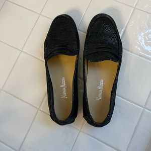Neumann Marcus black shimmer loafer